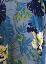 Caribbean Joe Subdued Hawaiian Floral Men SS Shirt  Washable Rayon Blues... - £6.04 GBP