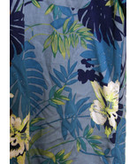 Caribbean Joe Subdued Hawaiian Floral Men SS Shirt  Washable Rayon Blues... - £6.04 GBP