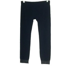 Fit to Go Womens Large Seamless Pull On Leggings Stretch Pants Black Rhinestones - £12.70 GBP