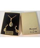 Ronte Of Beverly Hills Genuine diamond dust Necklace &amp; clip earring set ... - £9.29 GBP