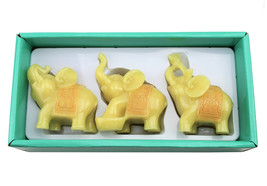 Feng Shui Elegant Set of 3 Elephant Trunk Statues Wealth Figurine Home Decor - £28.27 GBP