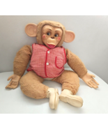 Vintage Blue Ribbon Monkey Soft Body Rubber Face Red White Vest - $49.48