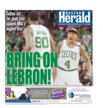 Boston Celtics Isaiah Thomas  Boston Herald &quot;Bring On Lebron!! 5-16-17 - £9.38 GBP