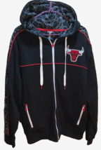 Chicago Bulls NBA Vintage 90s UNK Logo Sewn Sweatshirt Black Full Zip Hoodies M - $19.21