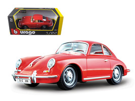 1961 Porsche 356 B Coupe Red 1/24 Diecast Model Car by Bburago - $39.84