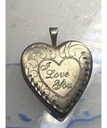 Heart I Love You Valentine Vintage Locket women 1/20 14K GF pendant - £22.71 GBP