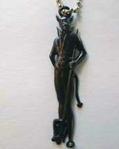 Halloween Plastic Devil Satan Keychain Goth Cool Dead Spooky Gift Black Vintage  - £7.97 GBP
