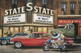 State Theater Now Playing Bullitt by Dan Hatala Metal Sign - £27.93 GBP