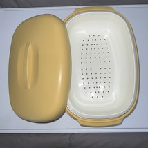 Tupperware Harvest Gold 3 Piece Vegetable Rice Strainer Steamer 1273 127... - $35.00