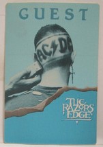 AC/DC - VINTAGE ORIGINAL RAZORS EDGE CLOTH CONCERT TOUR BACKSTAGE PASS - £7.99 GBP