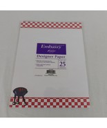 Embassy Designer Paper 25 Sheets 8-1/2&quot;x11&quot; Red White Check Barbeque Gri... - £6.22 GBP