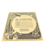 TWA Spring Schedule Print Ad Stratoliners Transcontinental Airlines from... - $14.84