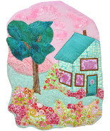 Cottage in the Garden: Quilted Art Wall Hanging - $330.00
