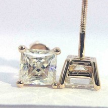 2Ct Principessa Diamanti Finti Spingere Indietro a Lobo Orecchini 14K Oro Rosa - £122.05 GBP