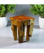 Root Wood Side Table Teak Solid Wood Stool Table Flower Stand Podium - $3,297.88 MXN