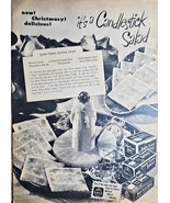 NABISCO-SNOW FLAKES-1946 Vintage Print Ad&quot;It&#39;s a Candlestick Salad&quot;Chris... - $14.38