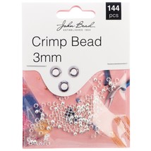 John Bead Crimp Bead 3mm 144/Pkg-Silver 1401034 - £10.66 GBP