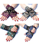 Women Sexy Wrist Length Lace Fingerless Gloves Flower Pattern Bridal Wed... - £6.30 GBP