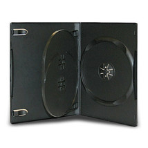 100 Standard 14mm Triple Multi 3 Disc CD DVD Black Storage Case Box - £78.21 GBP