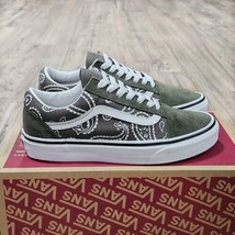 Vans Old Skool Peace Paisley Womens Size 6 Green Suede Shoes - $59.39