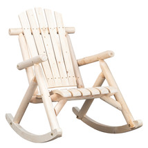 Rustic Outdoor Fir Wood Rocking Chair Log - Patio - Porch - Pool Area - £159.91 GBP