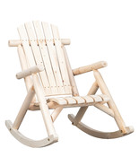 Rustic Outdoor Fir Wood Rocking Chair Log - Patio - Porch - Pool Area - £159.01 GBP