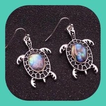 Brand New Absolutely Beautiful Abalone Sea Turtles Multi Colorful Earrings - £6.39 GBP