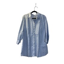 Chicos Womens Size 4 2xl Button Up Tunic Top Blouse Shirt 3/4 sleeve Str... - £16.24 GBP