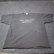 Still Plays With Motorcycles T Shirt Adult Size XXL Black Crew Neck Faded - $13.93