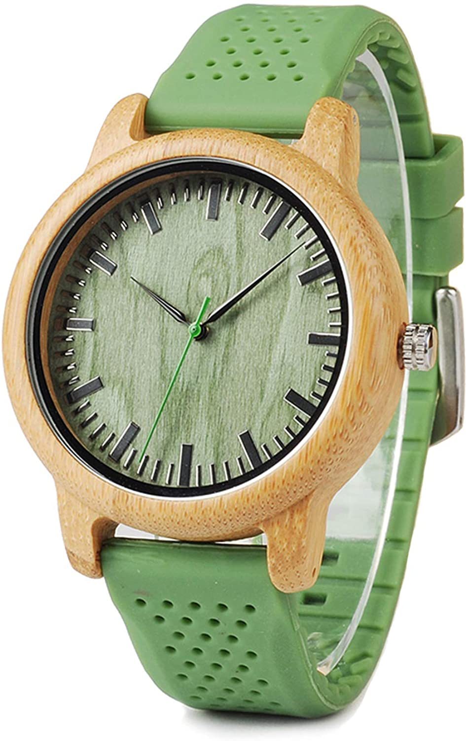 BOBO BIRD Mens Womens 44mm Big Neutral Bamboo Wooden Watch Unisex Japan ... - $59.99