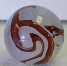 #18275m Nice Vintage Akro Agate Silver Oxblood Marble .65 Inches - £34.39 GBP