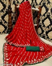 Women&#39;s SOFT DOLA SILK Saree With Un-stitched Blouse Sari Indian - £26.94 GBP