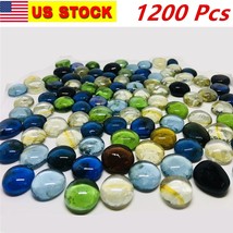 1200 Pcs Mixed Color Large Glass Gems, Pebbles, Mosaic Tiles, Marble Vas... - £15.85 GBP