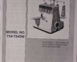 White 734 734DW Super Lock  Manual Overlock Serger Hard Copy - $12.99