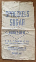 Vintage SPRECKELS 100lb Sugar Sack Bag San Francisco Printed Fabric 32x1... - £19.65 GBP