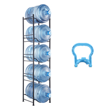 VEVOR 5-Tier 5-Gal Single-Row 5-Bottle Water Jug Rack Black Kitchen Office - $37.99