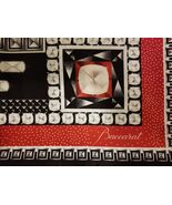 Baccarat 100% Silk Scarf Shaw Louxor Red Black Graphic 55&quot; # 2809047 NEW... - $147.89 CAD