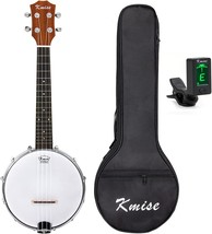 Kmise 4 String Banjo Uke Concert Sapele 23 Inch Size With Bag Tuner. - £87.26 GBP