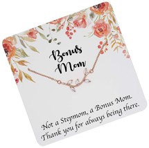 Bonus Mom Necklace - Cubic Zirconia Jewelry Bonus Mom Gifts - £114.27 GBP