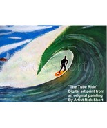 Surfing Surfer The Tube Ride California surfing fine art print Rick Short - €38,53 EUR