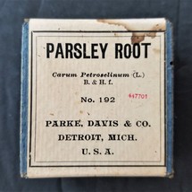 1910 Antique Parsley Root Quack Med Homeopathic Parke Davis Dropsy Gravel Kidney - £51.39 GBP