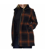 Pendleton Women&#39;s Wool Blend Walker Coat Navy / Copper Plaid Size Small S - $86.02