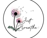 30 JUST BREATHE ENVELOPE SEALS STICKERS LABELS TAGS 1.5&quot; ROUND DANDELIONS - $7.99