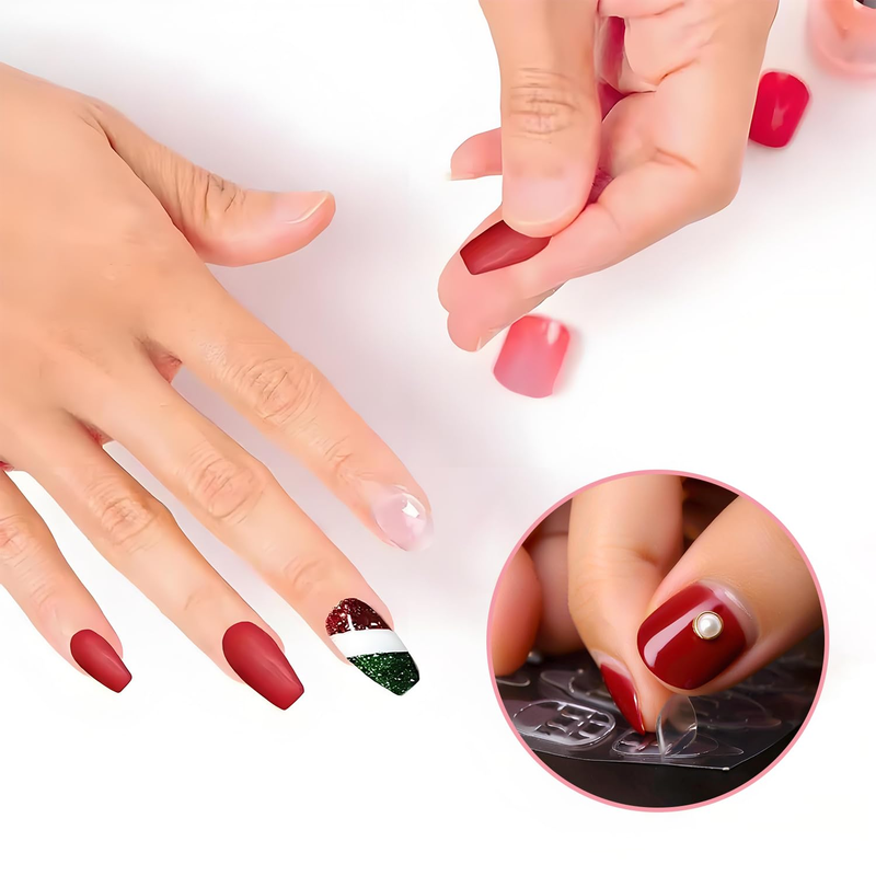 10 Sheets Nail Adhesive Tabs, 300 Pcs Clear Nail Stickers for Press Ons, 15 Size Item image 3