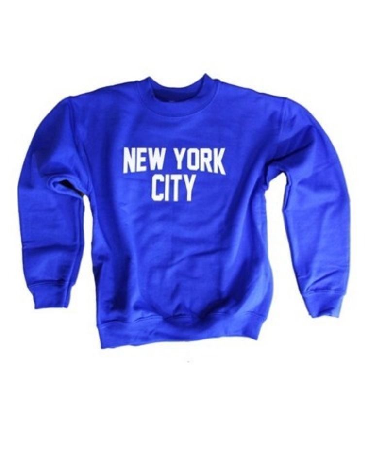 Primary image for New York City Kids Sweatshirt Screenprinted Lennon Boys Shirt Royal Blue