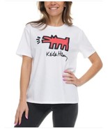 Keith Haring Womens T-Shirt White Multicolor Crewneck Relaxed Fit Lightw... - $41.15 CAD
