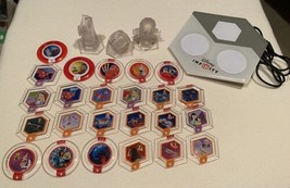 Disney Infinity LOT, Base Portal Playstation/Wii, 24 Discs, 3 Crystals - $15.79