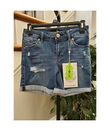 1822 Denim Women&#39;s Solid Blue Cotton Mid Rise Casual Cuff Jeans Short Si... - $47.54 CAD