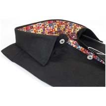 Men Premium Quality Soft Linen Sports Shirt By INSERCH Short Sleeves SS717 Black image 3