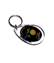 FLORIDA Smile Y&#39;All Happy Face Acrylic Souvenir Keyring Keychain EUC - £4.63 GBP